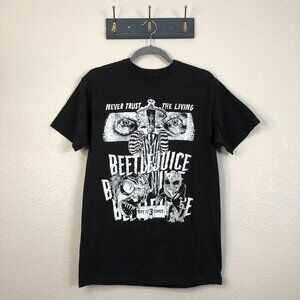 Beetlejuice Black Graphic Tee Shirt Men's M Halloween Horror Grunge Punk Skater